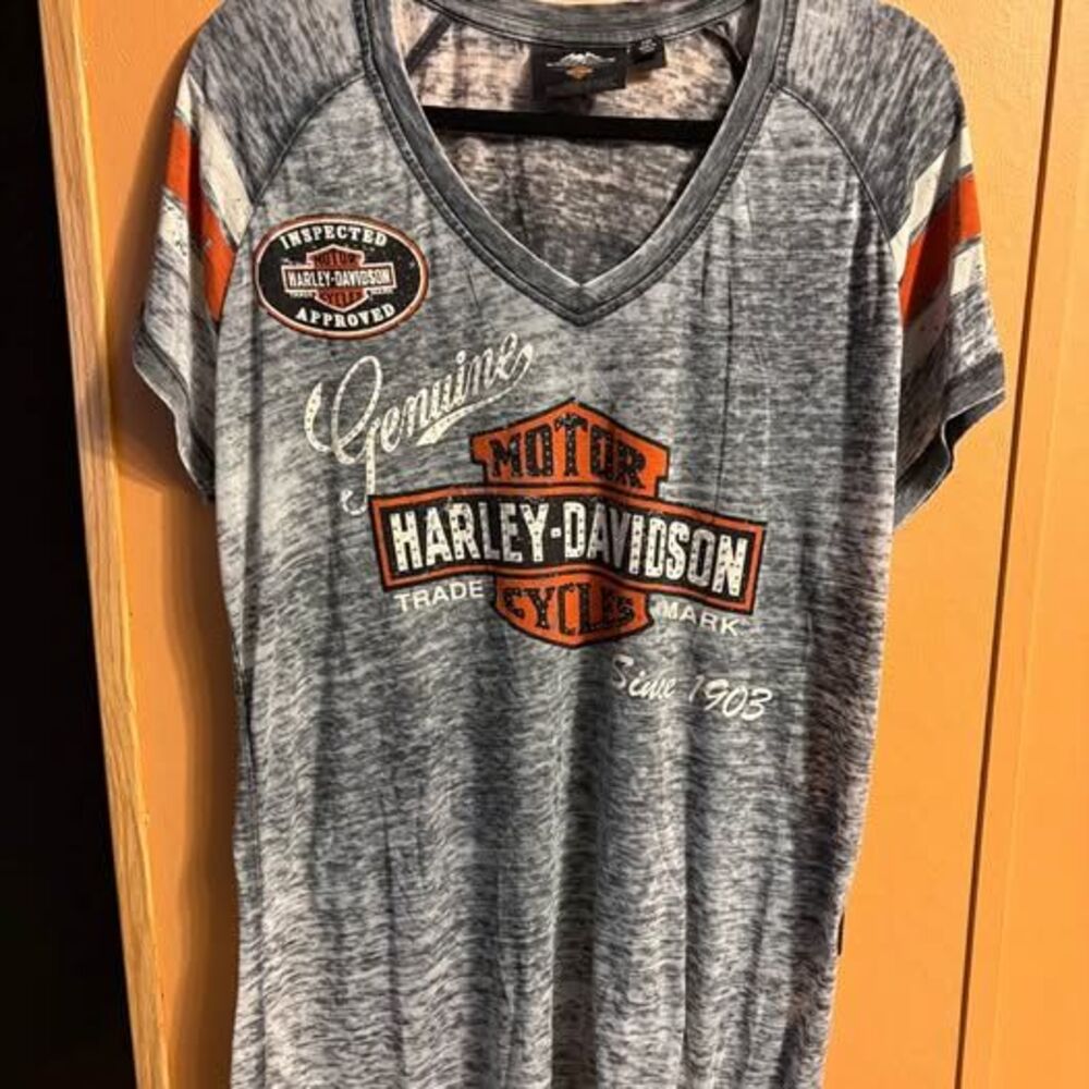 Harley Davidson Motorcycle women’s plus size 1W burnout tee tshirt shirt top